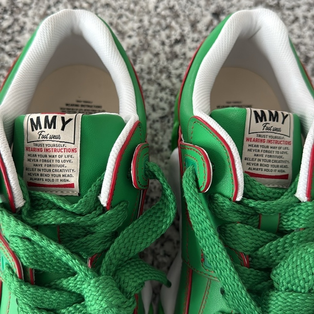 Maison Mihara Yasuhiro Mens Green Leather Parker Chunky Sole Low Top Sneakers - Picture 11 of 14